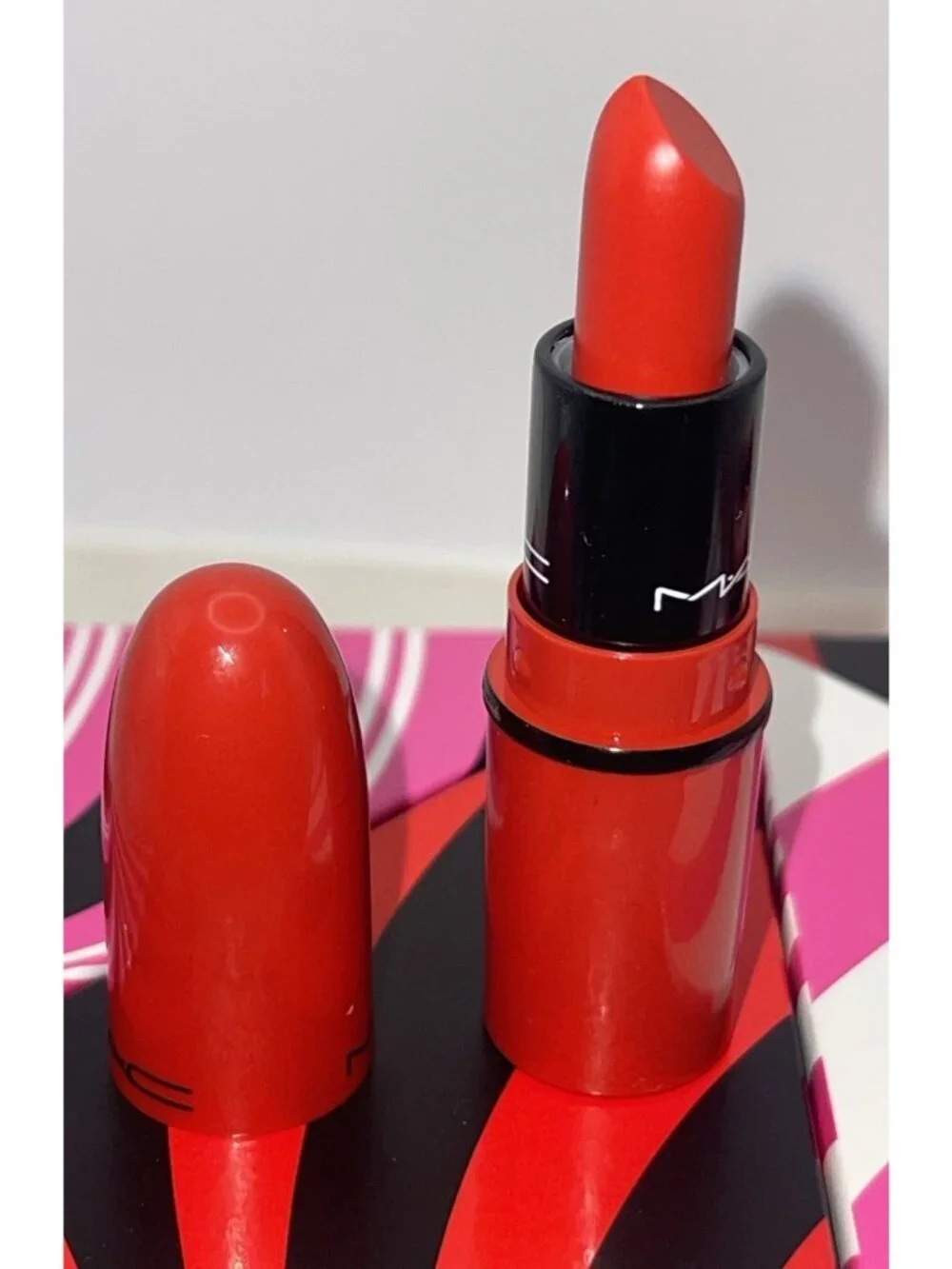 MAC Mini Lipstick Lady Danger Matte A31 Bold Orange Red Travel New NO BOX